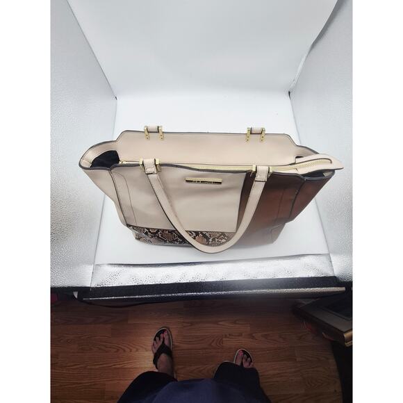 STEVE MADDEN brown leather style handbag purse leopard cheetah lining - Picture 6 of 12